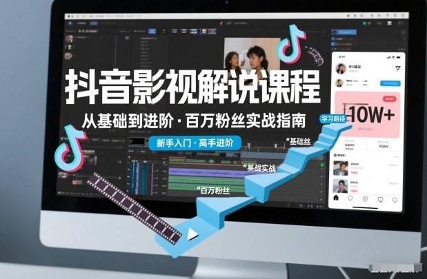 抖音百万粉丝影视解说课程，基础到进阶课，适合新手和进阶学习-靠谱项目库