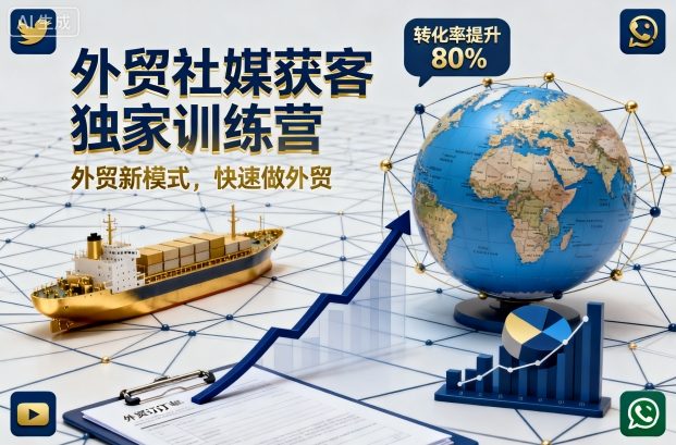 外贸社媒获客独家训练营，外贸新模式，快速做外贸-靠谱项目库