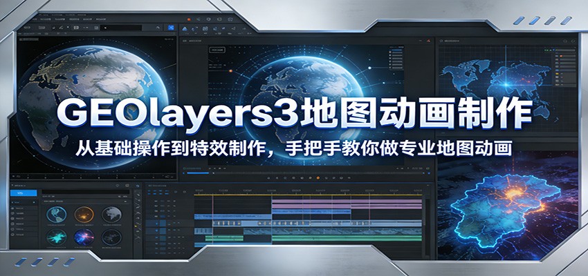 GEOlayers3地图动画制作：从基础操作到特效制作，手把手教你做专业地图动画-靠谱项目库