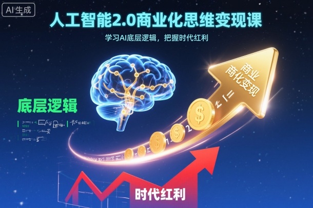 人工智能2.0商业化思维变现课，学习AI底层逻辑，把握时代红利-靠谱项目库