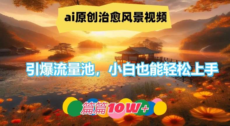 ai原创治愈风景视频，引爆流量池，小白也能轻松上手，篇篇10w+【揭秘】-靠谱项目库