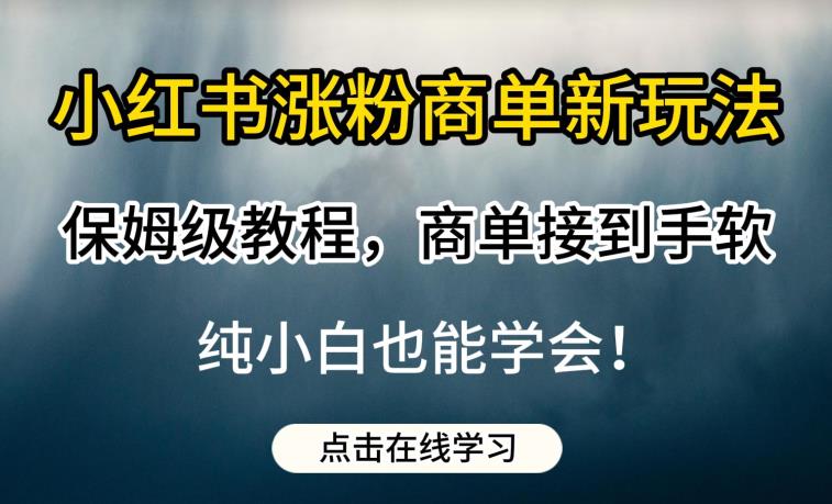 小红书涨粉商单新玩法，保姆级教程，商单接到手软，纯小白也能学会【揭秘】-靠谱项目库