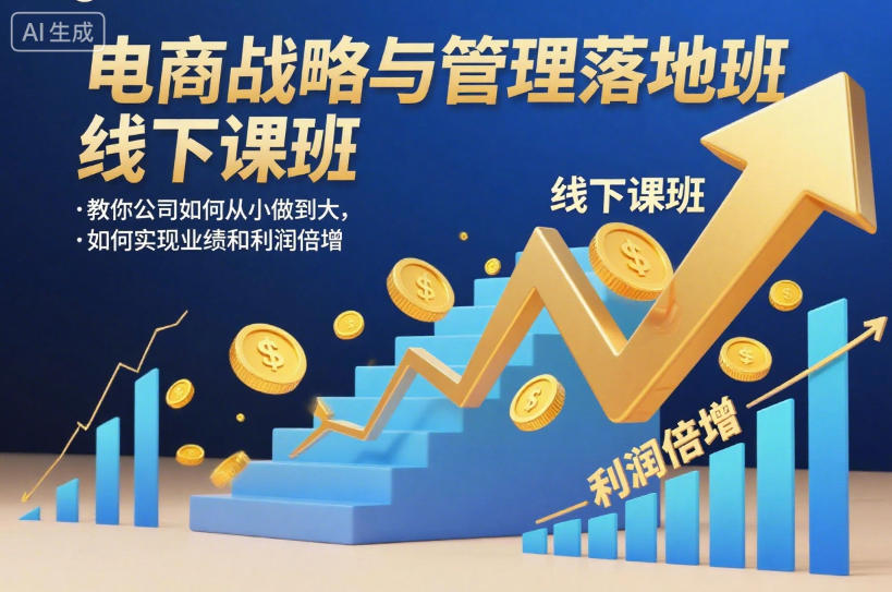 电商战略与管理落地班线下课，教你公司如何从小做到大，如何实现业绩和利润倍增【录音】-靠谱项目库