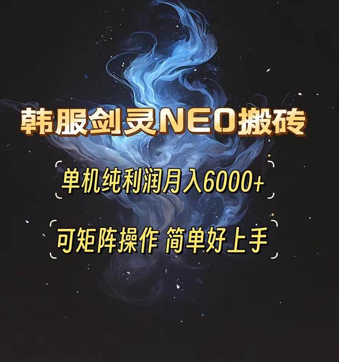（13435期）韩服剑灵NEO搬砖攻略，单机纯利润月入6000+ 可矩阵操作，简单好上手。-靠谱项目库