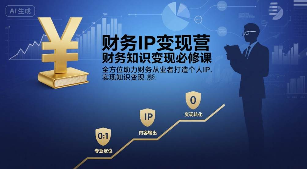 财务IP变现营，财务知识变现必修课，全方位助力财务从业者打造个人IP，实现知识变现-靠谱项目库