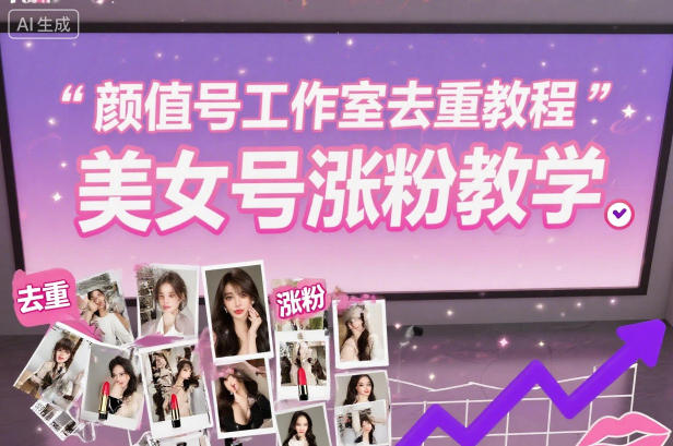 颜值号工作室去重教程，美女号涨粉教学-靠谱项目库