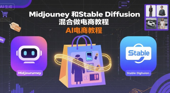Midjourney和Stable Diffusion混合做电商教程-ai电商教程-靠谱项目库