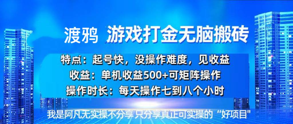 （13501期）韩国知名游戏打金无脑搬砖单机收益500+-靠谱项目库