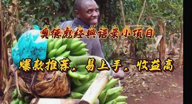 （11030期）奥德彪经典语录小项目，爆款推荐，易上手，收益高-靠谱项目库