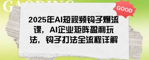 2025年AI短视频钩子爆流课，AI企业矩阵盈利玩法，钩子打法全流程详解-靠谱项目库