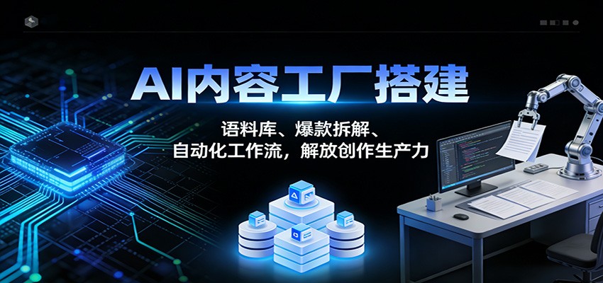 AI内容工厂搭建：语料库、爆款拆解、自动化工作流，解放创作生产力-靠谱项目库