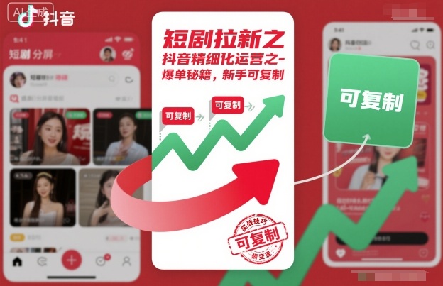 短剧拉新之抖音精细化运营之爆单秘籍，新手可复制-靠谱项目库