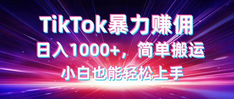 （14402期）TikTok搬运暴力赚佣，日入1000+，简单搬运，小白也能轻松上手-靠谱项目库
