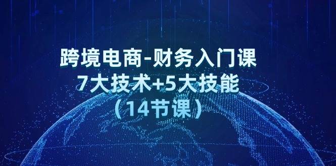 （12047期）跨境电商-财务入门课：7大技术+5大技能（14节课）-靠谱项目库