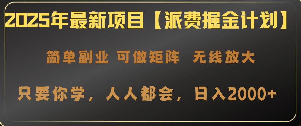 （14518期）2025年最新项目【派费掘金计划】操作简单，日入2000+-靠谱项目库