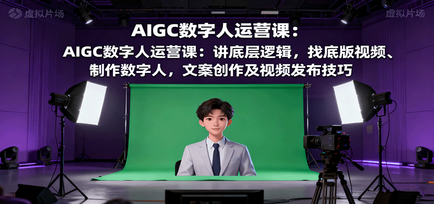 AIGC数字人运营课：讲底层逻辑，找底版视频、制作数字人，文案创作及视频发布技巧-靠谱项目库