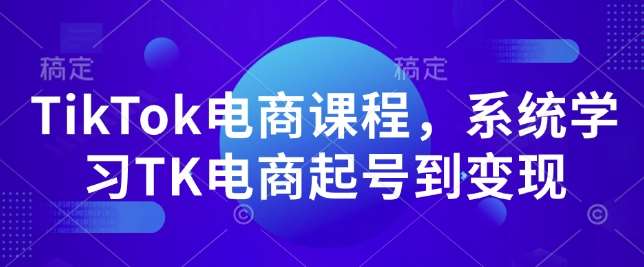 TikTok电商课程，​系统学习TK电商起号到变现-靠谱项目库