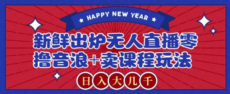 2024最新无人直播零撸音浪+卖课程玩法，日入大几千不是梦【揭秘】-靠谱项目库
