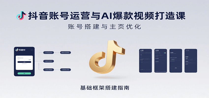 抖音账号运营与AI爆款视频打造课：含账号搭建、运营及多种AI特效视频制作方法-靠谱项目库