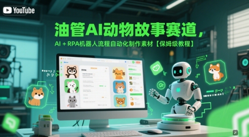 油管AI动物故事赛道，AI+RPA机器人流程自动化制作素材【保姆级教程】-靠谱项目库