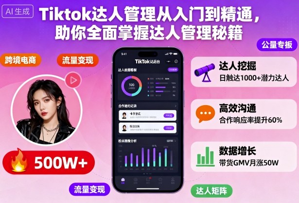 Tiktok达人管理从入门到精通，助你全面掌握达人管理秘籍-靠谱项目库