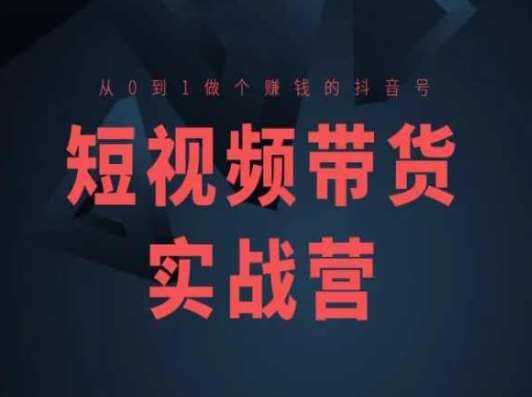 短视频带货实战营(高阶课)，从0到1做个赚钱的抖音号-靠谱项目库