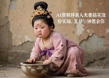 AI唐朝胖美人夫妻搞笑涨粉实操，五分钟教会你-靠谱项目库