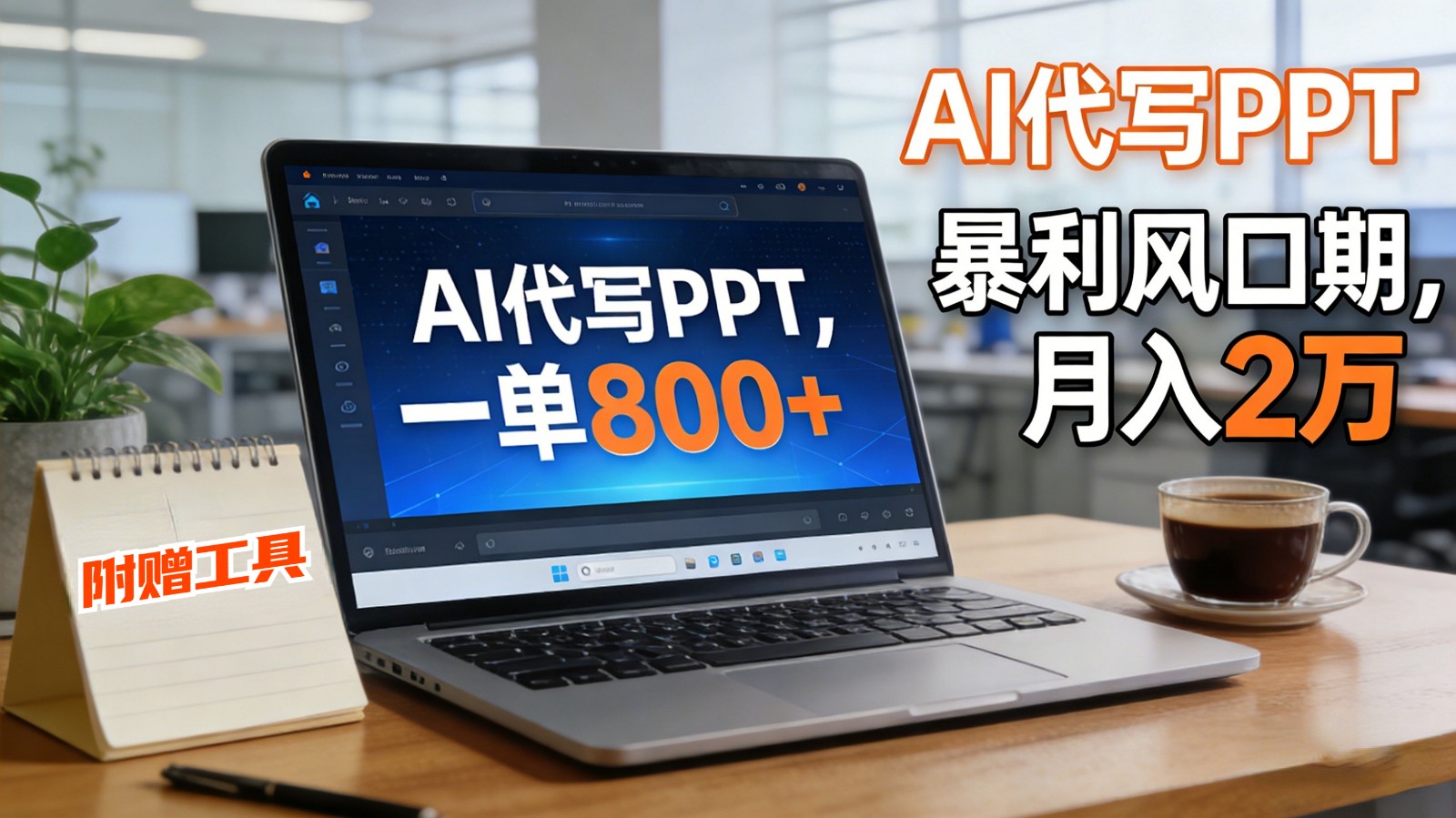 AI 代写做 PPT！一单狂赚 800+，风口期月入 2 万（工具 + 提示词直接送）-靠谱项目库