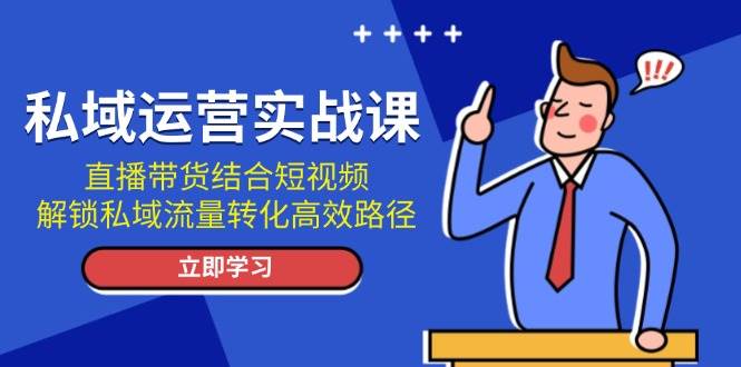 （13587期）私域运营实战课：直播带货结合短视频，解锁私域流量转化高效路径-靠谱项目库