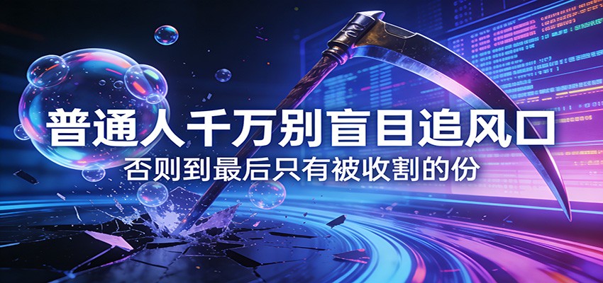 付费文章《通人千万别盲目追风口》否则到最后只有被收割的份-靠谱项目库