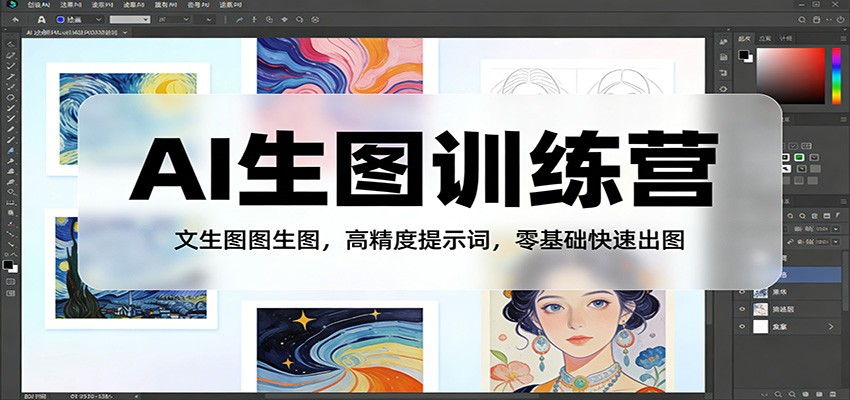 AI生图训练营：文生图图生图，高精度提示词，零基础快速出图-靠谱项目库