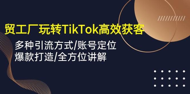 （10302期）外贸工厂玩转TikTok高效获客，多种引流方式/账号定位/爆款打造/全方位讲解-靠谱项目库