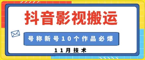 抖音影视搬运，1:1搬运，新号10个作品必爆-靠谱项目库