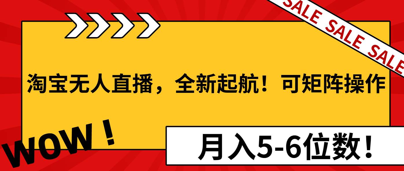 （13946期）淘宝无人直播，全新起航！可矩阵操作，月入5-6位数！-靠谱项目库