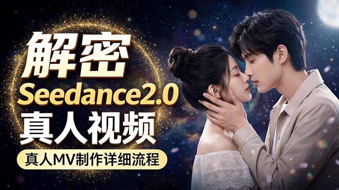 （18289期）Seedance 2.0电影级真人 MV全流程拆解：提示词、运镜、粒子特效，手把手实操-靠谱项目库