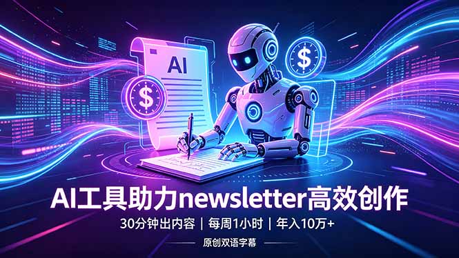 （18279期）做newsletter怕费时间？AI工具帮你30分钟出内容，每周1小时，年入10万+【原创双语字幕】-靠谱项目库