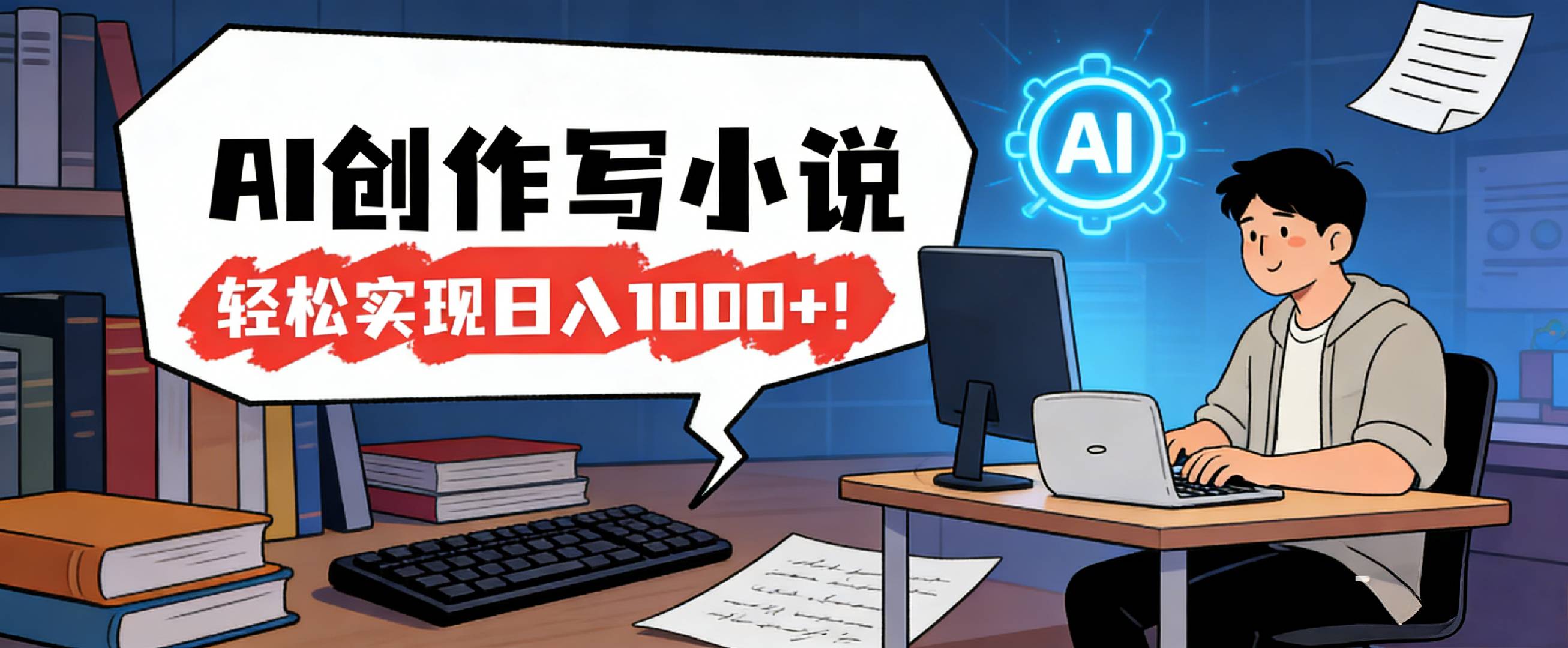 26年最新风口项目，AI工具创作写小说，轻松实现日入1000+-靠谱项目库