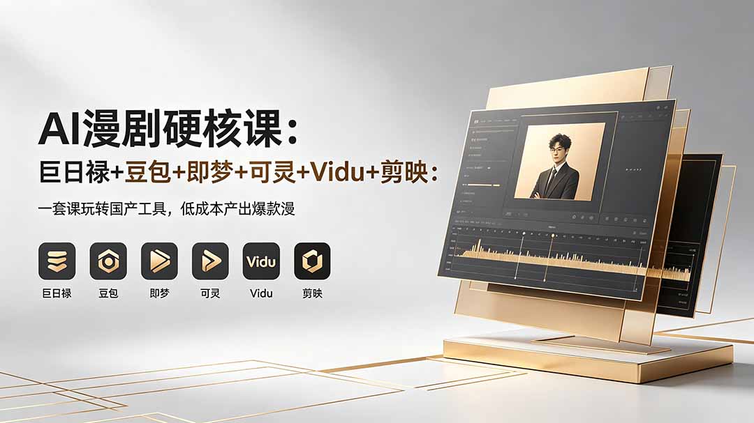 （18280期）AI漫剧硬核课：巨日禄+豆包+即梦+可灵+Vidu+剪映：一套课玩转国产工具，低成本产出爆款漫剧-靠谱项目库